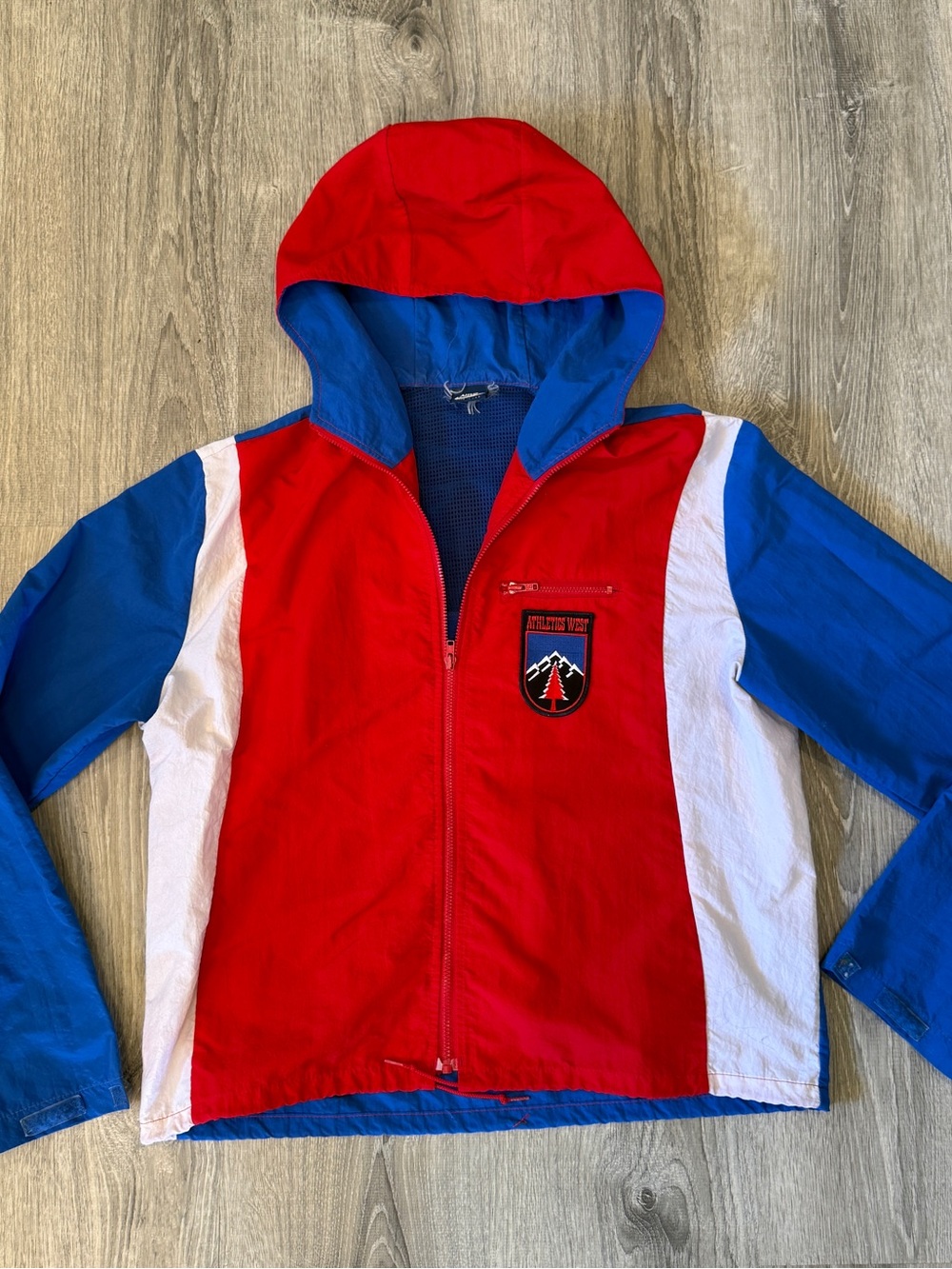 Vtg Nike Athletics West Running Windbreaker Jacket OG USA 80's Blue Tag Medium